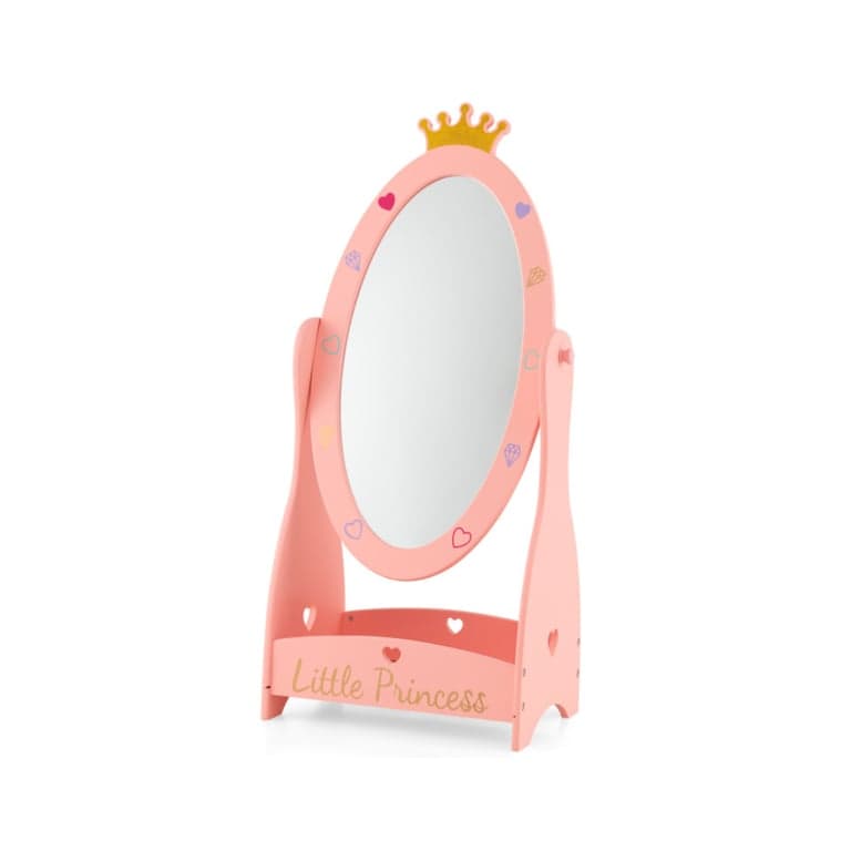 Costway Kids Full Length Mirror Crown & Oval Mirror