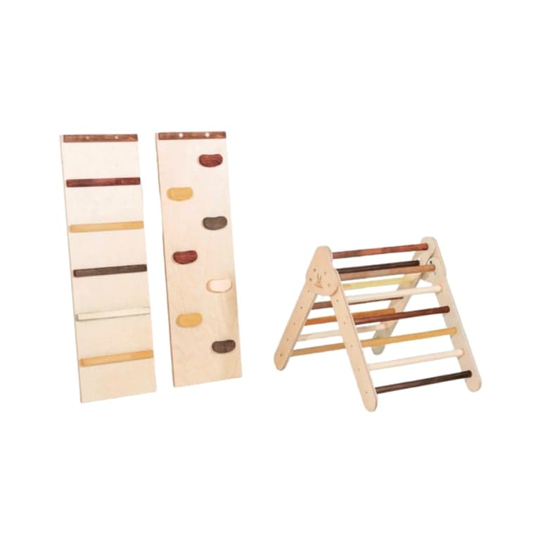 Bunny Hopkins Pikler Triangle Earthbound Mini With Ladder and Rock Wall