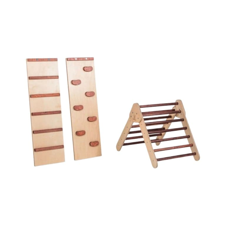 Bunny Hopkins Pikler Triangle Timber Trail Mini With Ladder and Rock Wall
