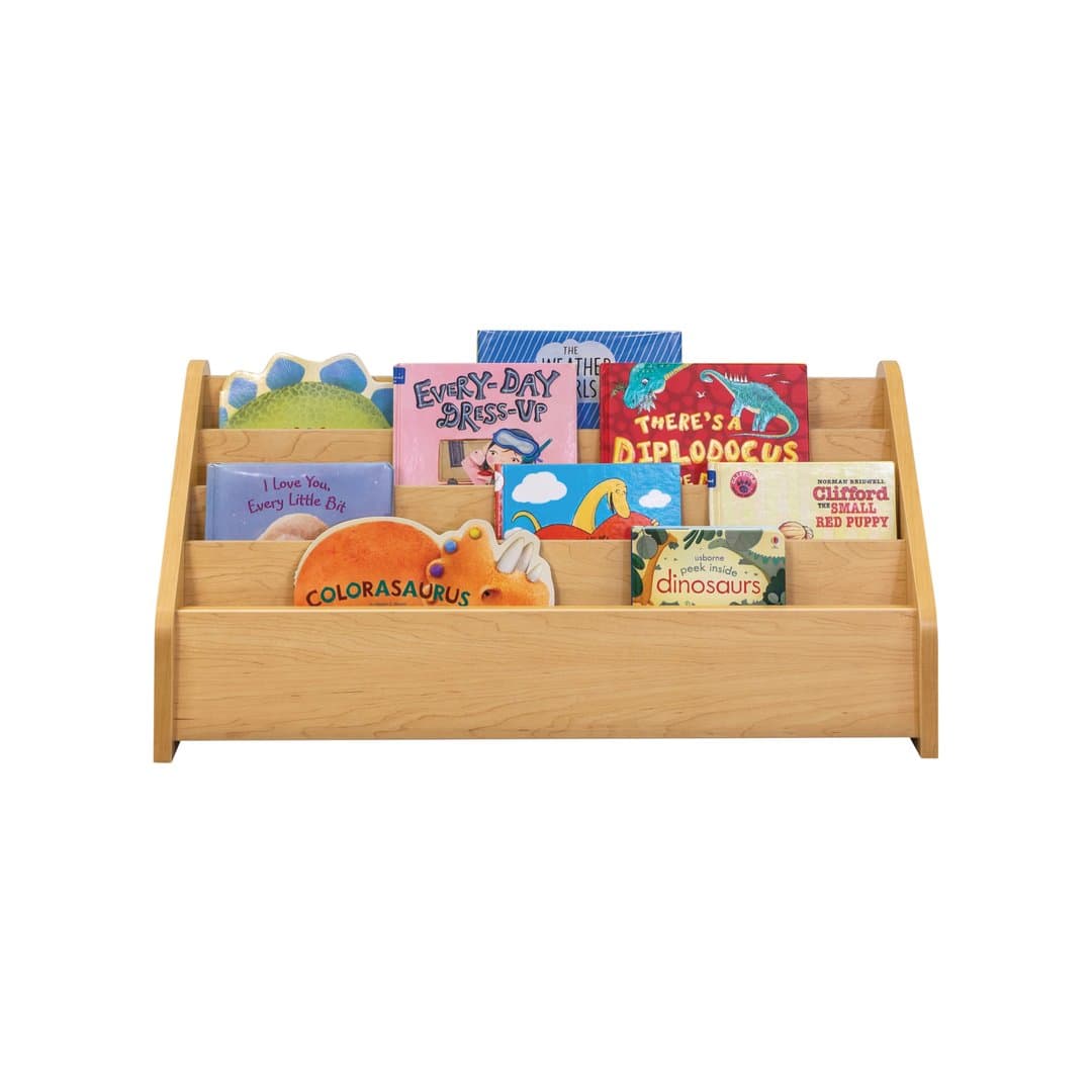 Tot Mate Daycare Book Display Shelf Maple Assembled