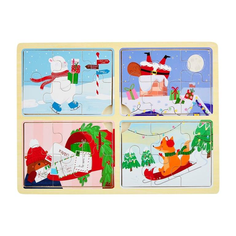 Montessori Mud Pie Kids 4-in-1 Christmas Holiday Puzzle