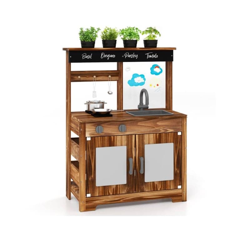 Costway Mud Kitchen 4 Planting Pots and Removable Sink