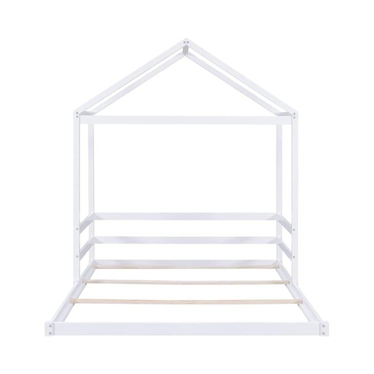 Montessori Harper & Bright Designs Full Size House Bed White With Guardrail