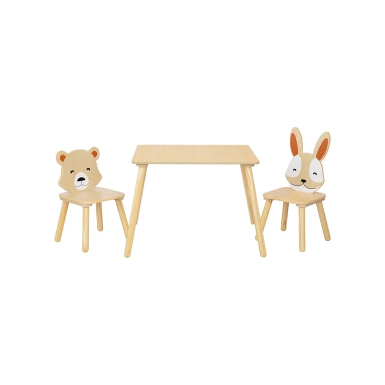 Busy Kids Table and 2 Chairs Animal 
