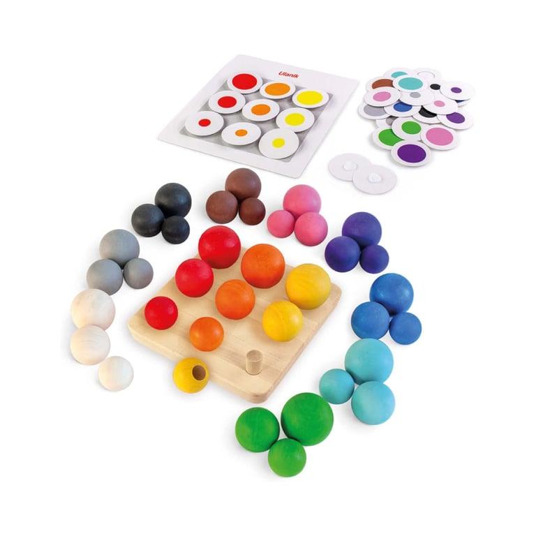 Montessori Ulanik Balls on Board Wooden Peg Color Sorter