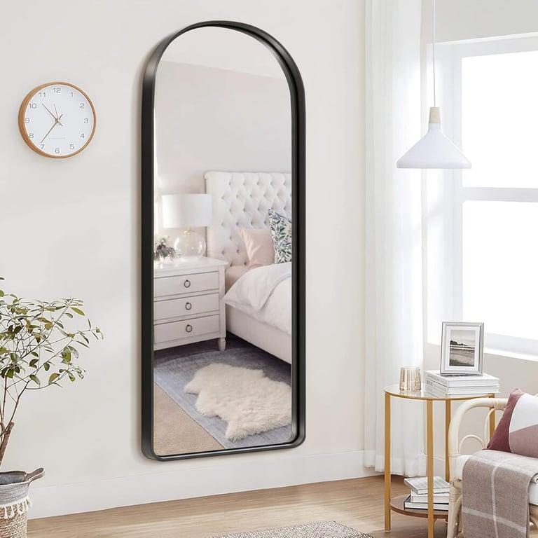 Montessori NicBex Arched Full Length Wall Mounted Mirror 71 x 28 Inches Matte Black