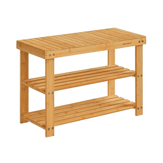 SONGMICS Shoe Rack Bench Natural
