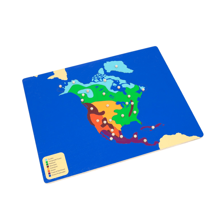 Montessori Alison's Montessori Biomes Puzzle Map of North America