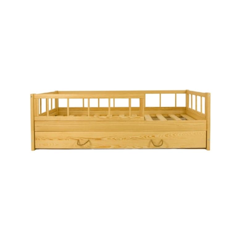 Merly Floor Bed With Storage Natural Toddler Size 160 x 80 cm