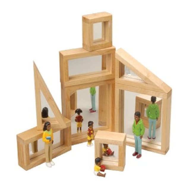 Constructive Playthings Mirrored Wooden Block Set