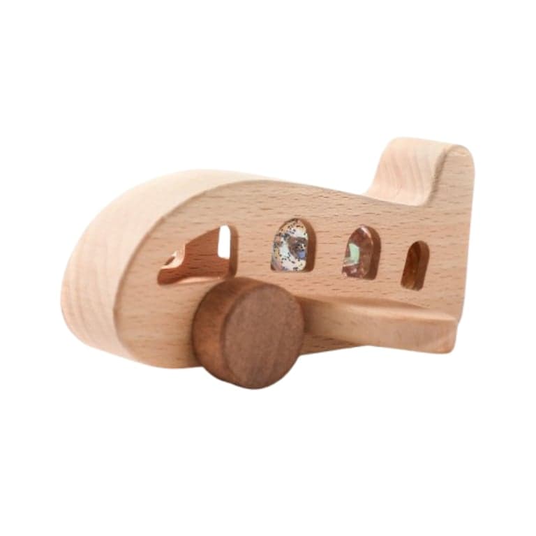 Wonder Space Wooden Plane Toy Orange/White/Blue