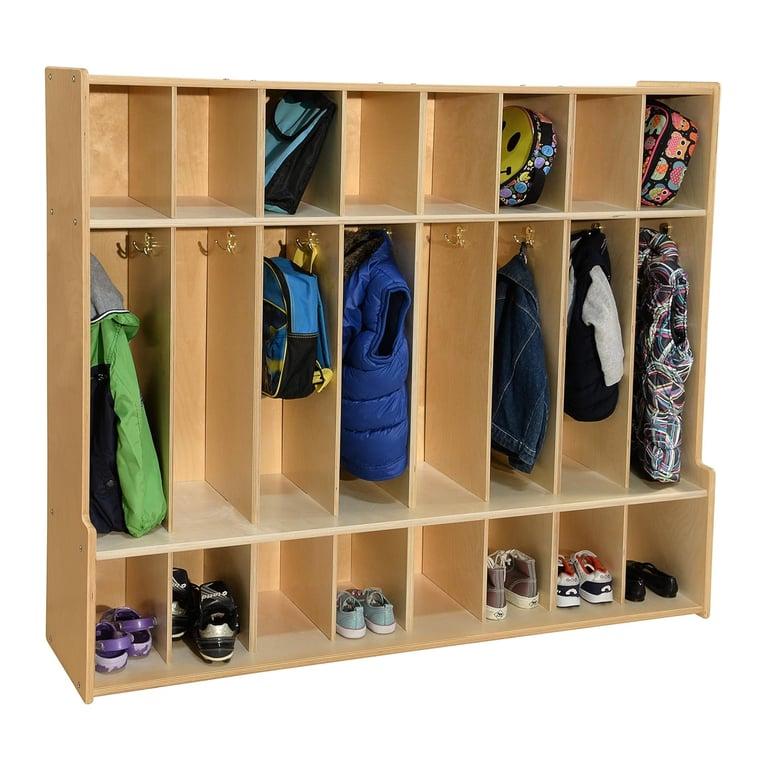 Montessori Contender 8-Section Coat Locker With Bench & Cubby Storage