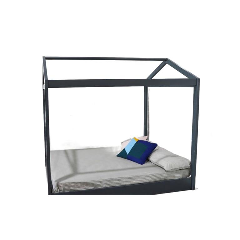 Montessori Out of the Cot Kids Cubby House Bed Double Dark Gray