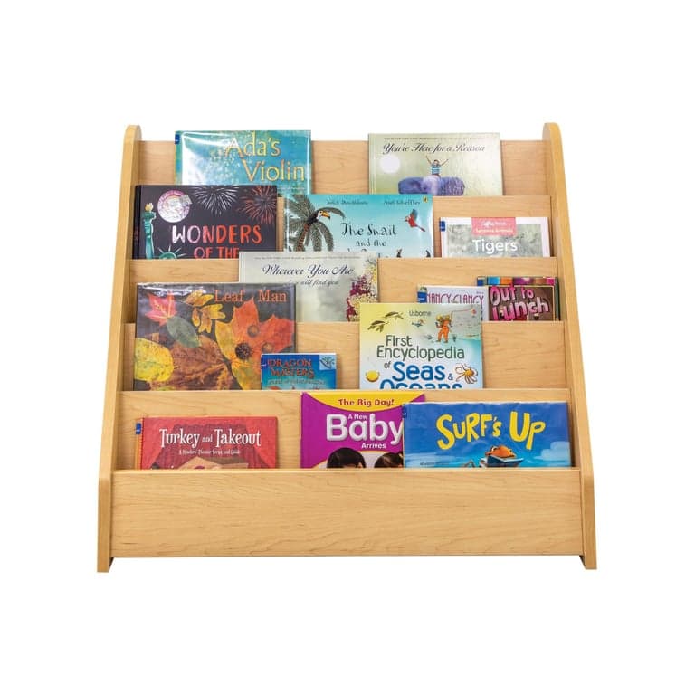 Tot Mate Preschool Book Display Shelf Maple Assembled