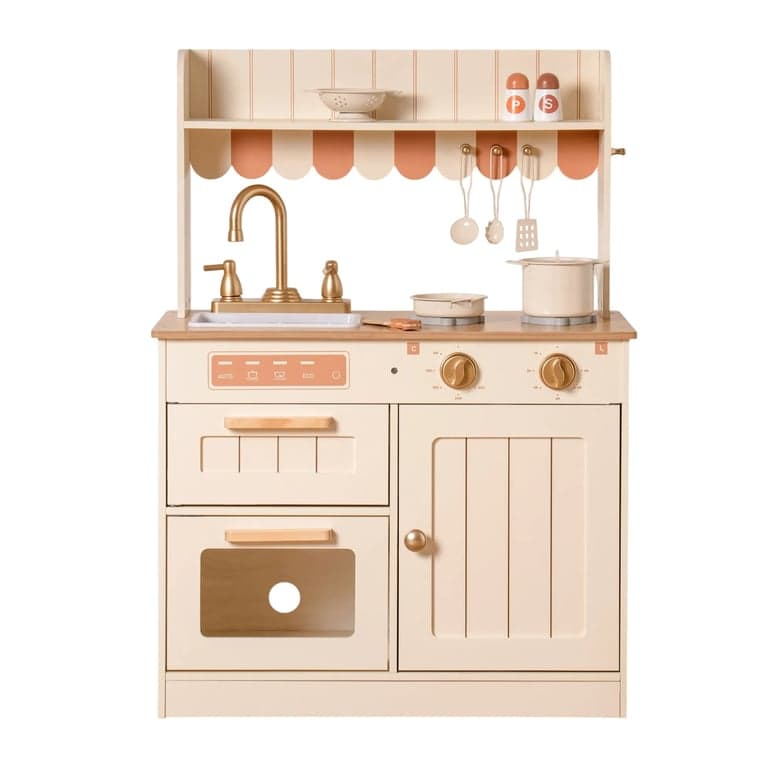 Robud Wooden Kids Play Kitchen Set Olivia Caramel