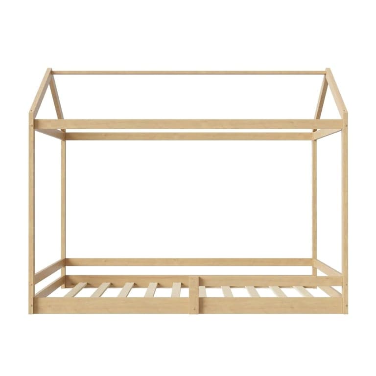 Oikiture Double Floor Bed With Slats Natural