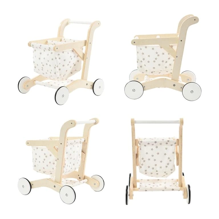 Labebe Wooden Children's Doll Shopping Cart Walker