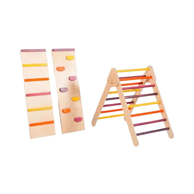 Bunny Hopkins Pikler Triangle Sunset Safari Original With Ladder and Rock Wall