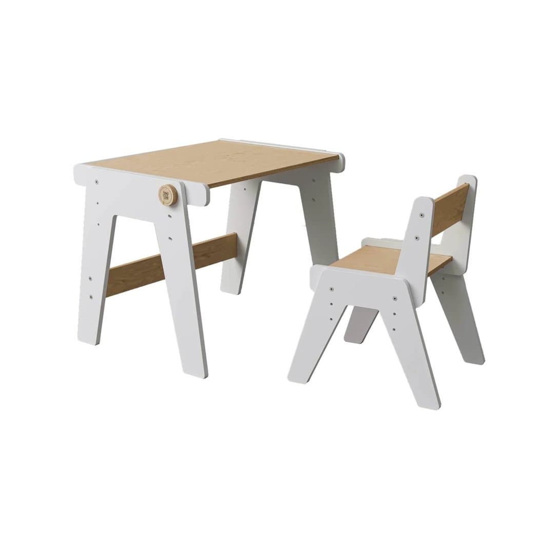 Busy Kids Adjustable Table and Chair Set White