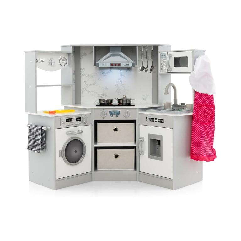 Montessori Honey Joy Corner Kitchen Playset Walk-in Gray