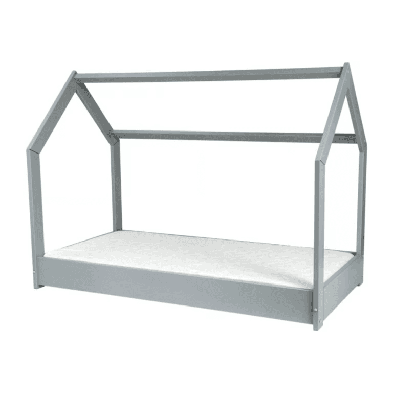 Merly House Floor Bed With Eco Mattress Gray Toddler Size 160 x 80 cm