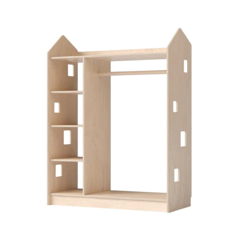 Busy Kids House Wardrobe Natural