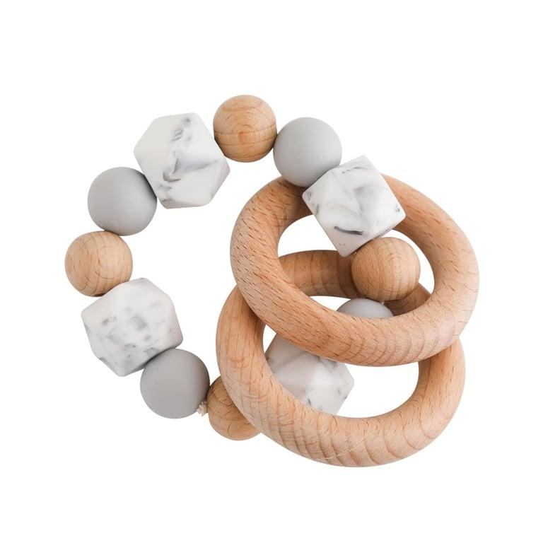 Montessori AVENLAND Wooden Ring Rattle Gray