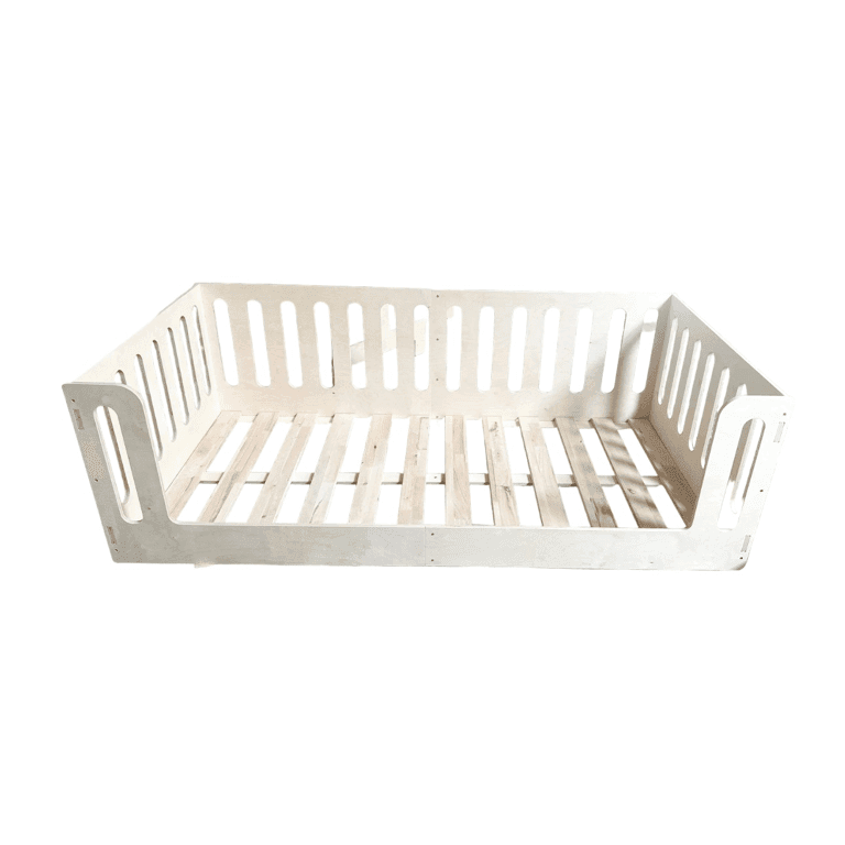 Montessori Bush Acres Avi Full Size Floor Bed With Rails and Slats