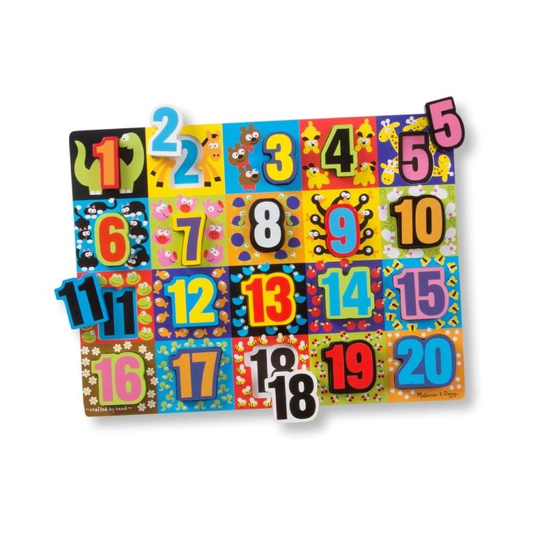 Montessori Melissa &amp; Doug 20 Pieces Jumbo Numbers Wooden Chunky Puzzle