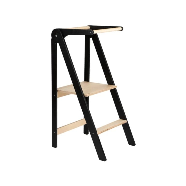 Lumbary Foldable Kitchen Tower Black
