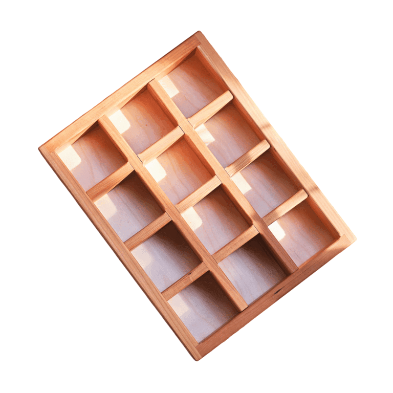 Montessori Palumba Camden Rose Sorting Compartment Storage Box Cherry Wood