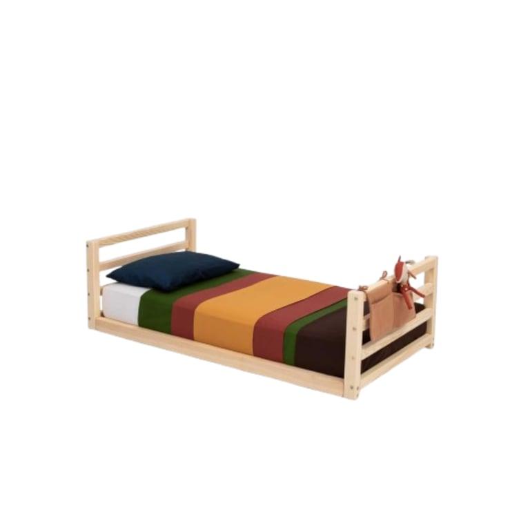 Montessori Sweet HOME from Wood Floor Bed With Headboard and Footboard 190 x 135 cm Pine Wood