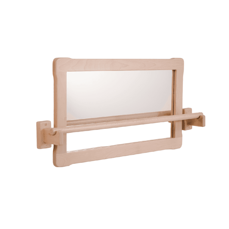 Montessori Woodjoy Big Mirror With Pull Up Bar Natural