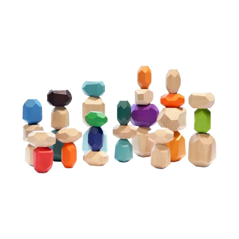 Green Walnut Stacking Blocks Parrot