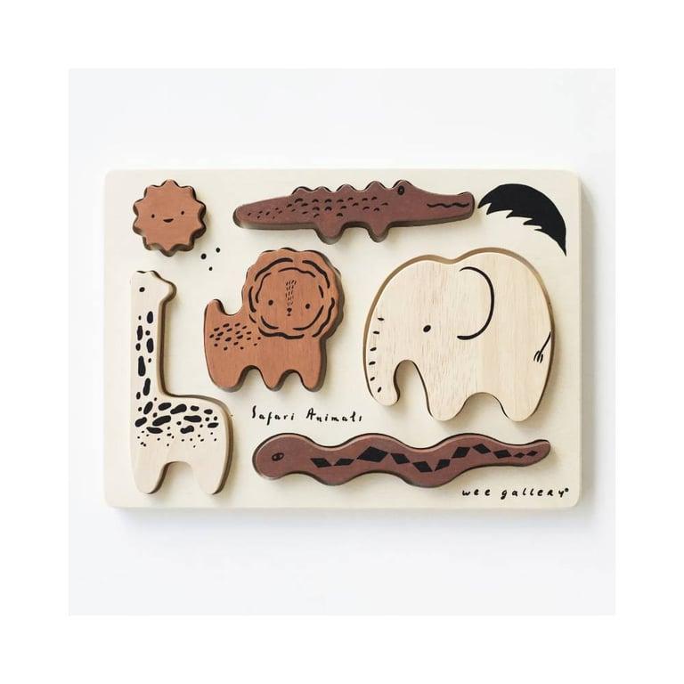 Montessori Wee Gallery Wooden Tray Puzzle Safari Animals