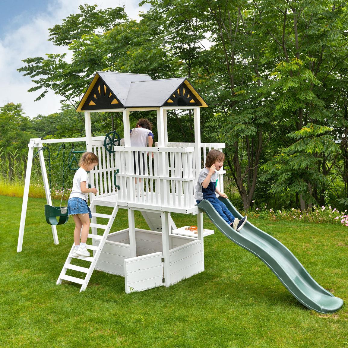 Montessori Avenlur Craftsman Modern Backyard Swing Set
