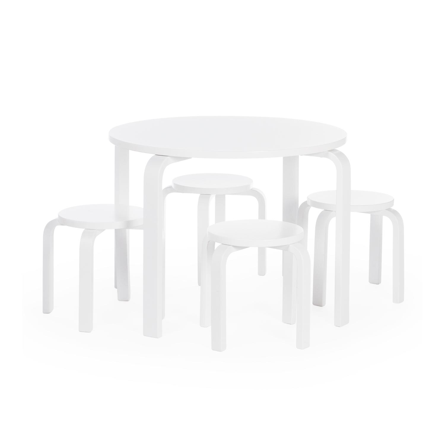 Montessori Guidecraft Nordic Toddler Table and Chairs Set White