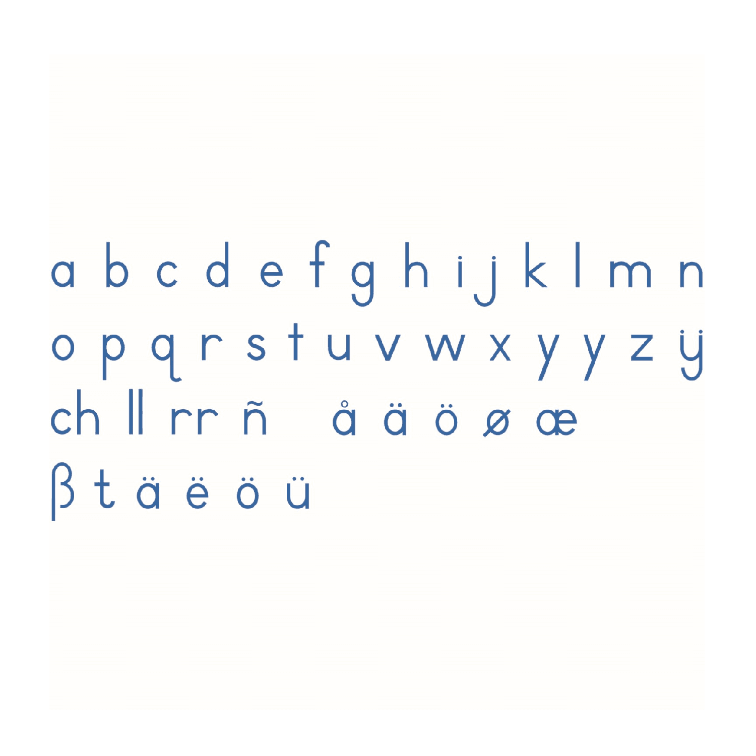 Montessori Nienhuis Small Movable Alphabet International Print Blue