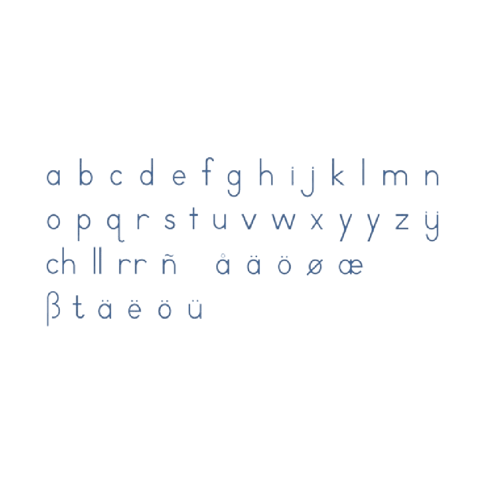 Montessori Nienhuis Medium Movable Alphabet International Print Blue
