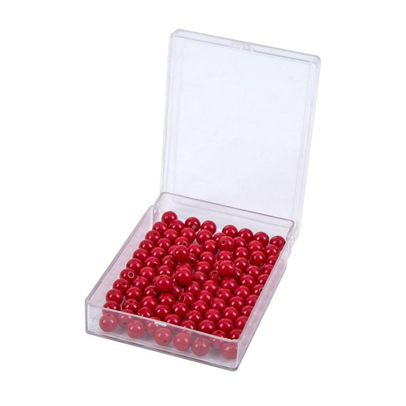 Montessori Leader Joy 100 Red Beads with Plastic Box