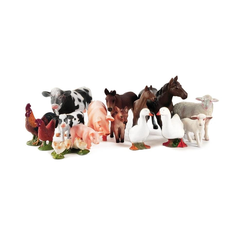 Montessori Boley Bath Toys Farm Animal Figurines 15-Piece Playset