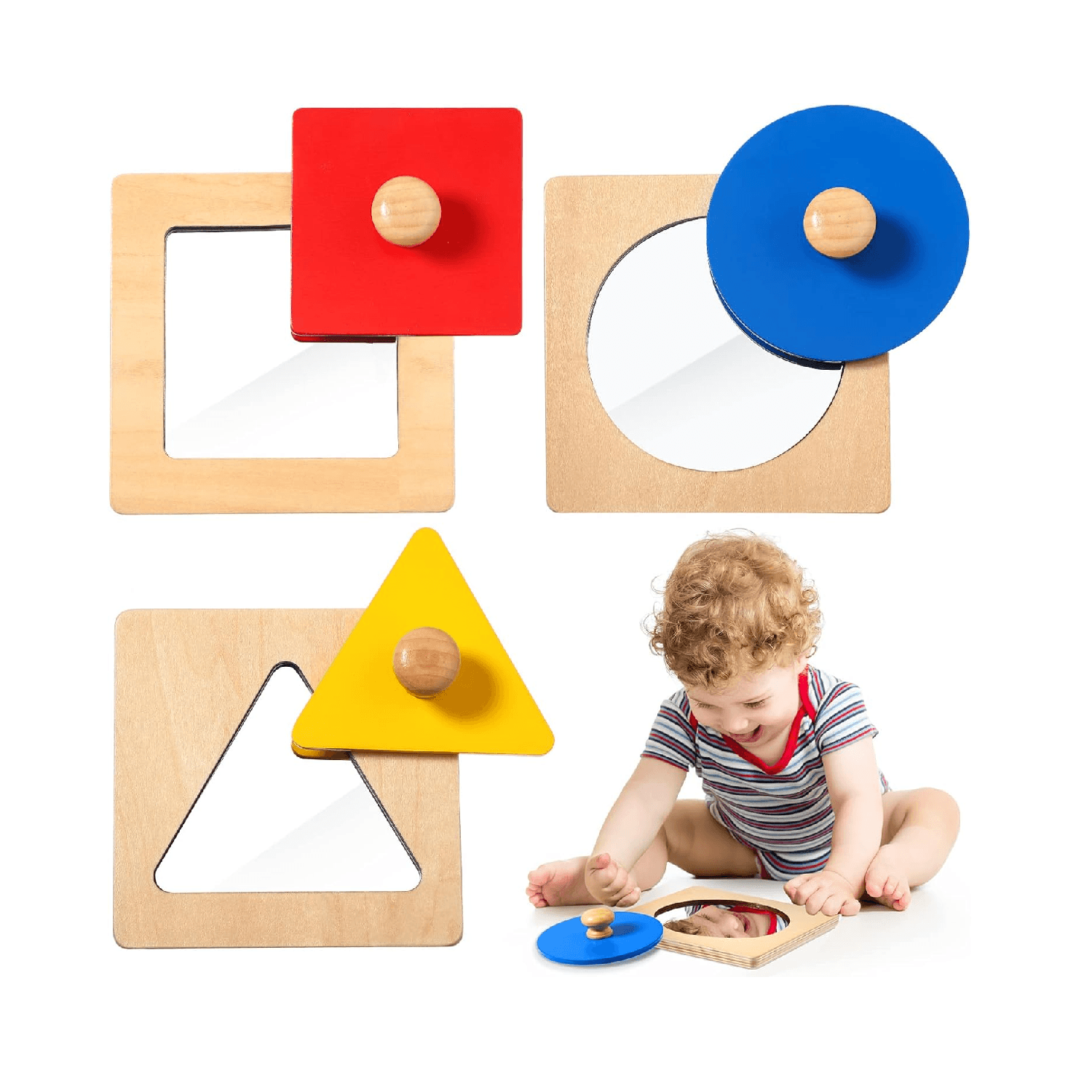 Montessori Civaner Peek-A-Boo Mirror Shape Puzzle