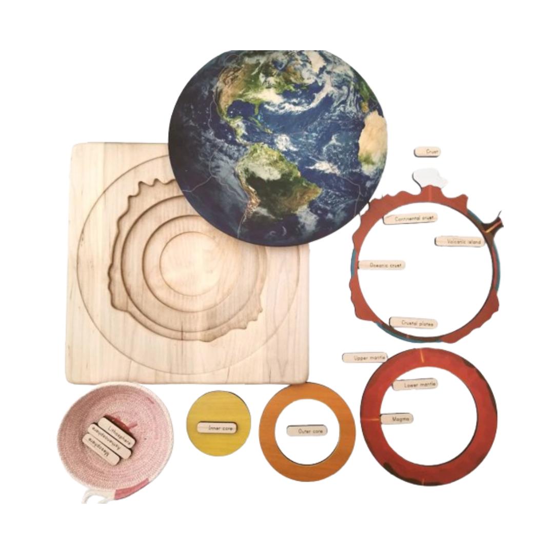 Montessori Mirus Toys Layers of the Earth Wooden Puzzle