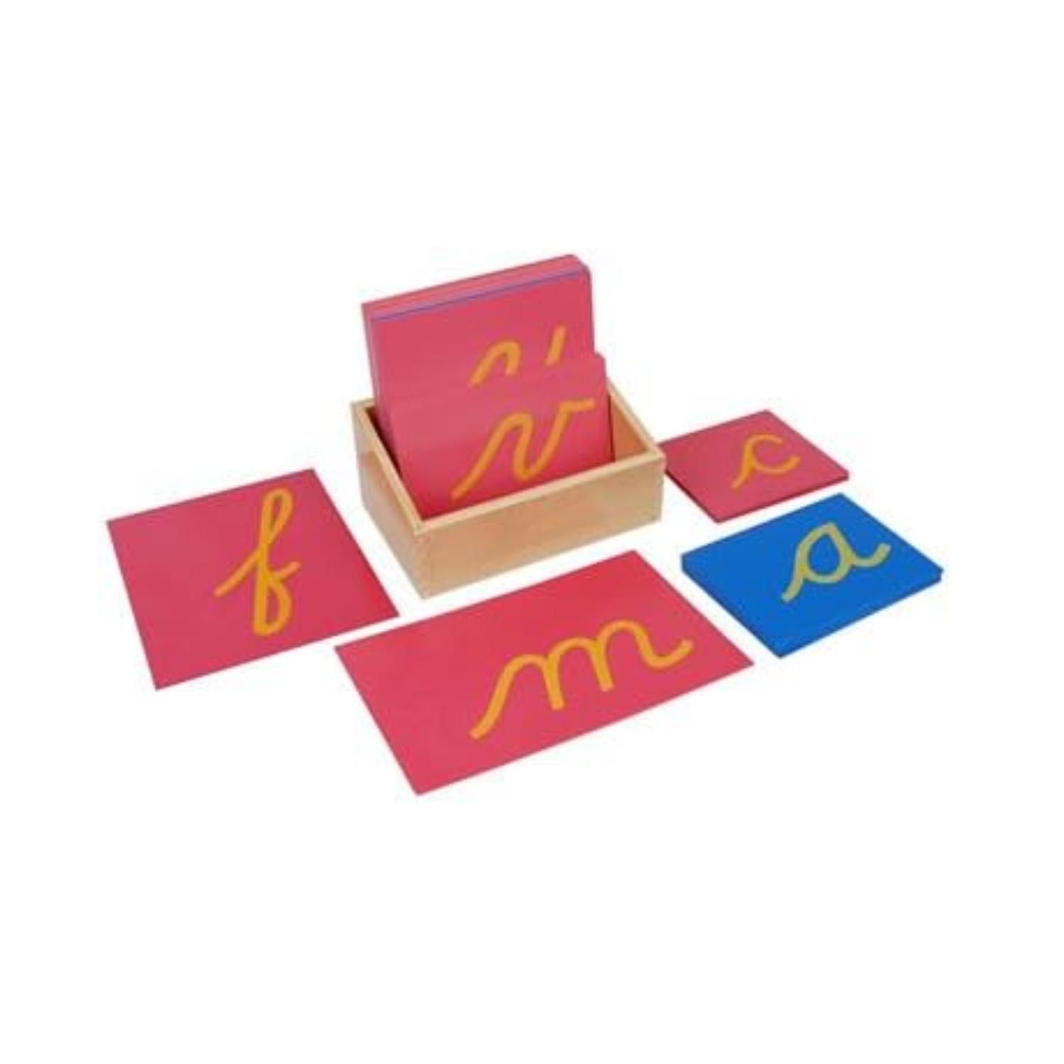 Montessori Kid Advance Montessori Sandpaper Letters Lowercase Cursive With Box