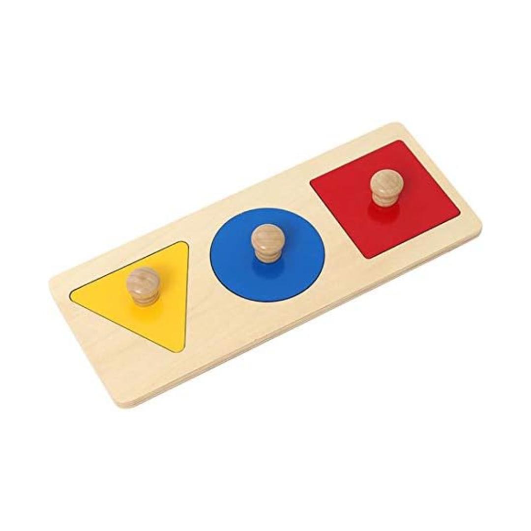Montessori Adena Montessori 3 Shape Puzzle With Pegs