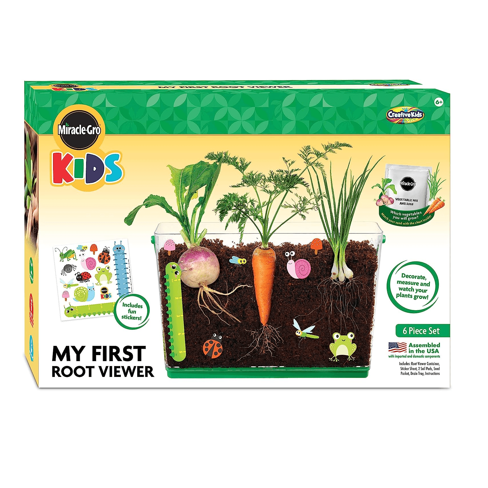 Montessori Creative Kids Plant and Harvest Toys Kit Miracle Gro My First Root Viewer
