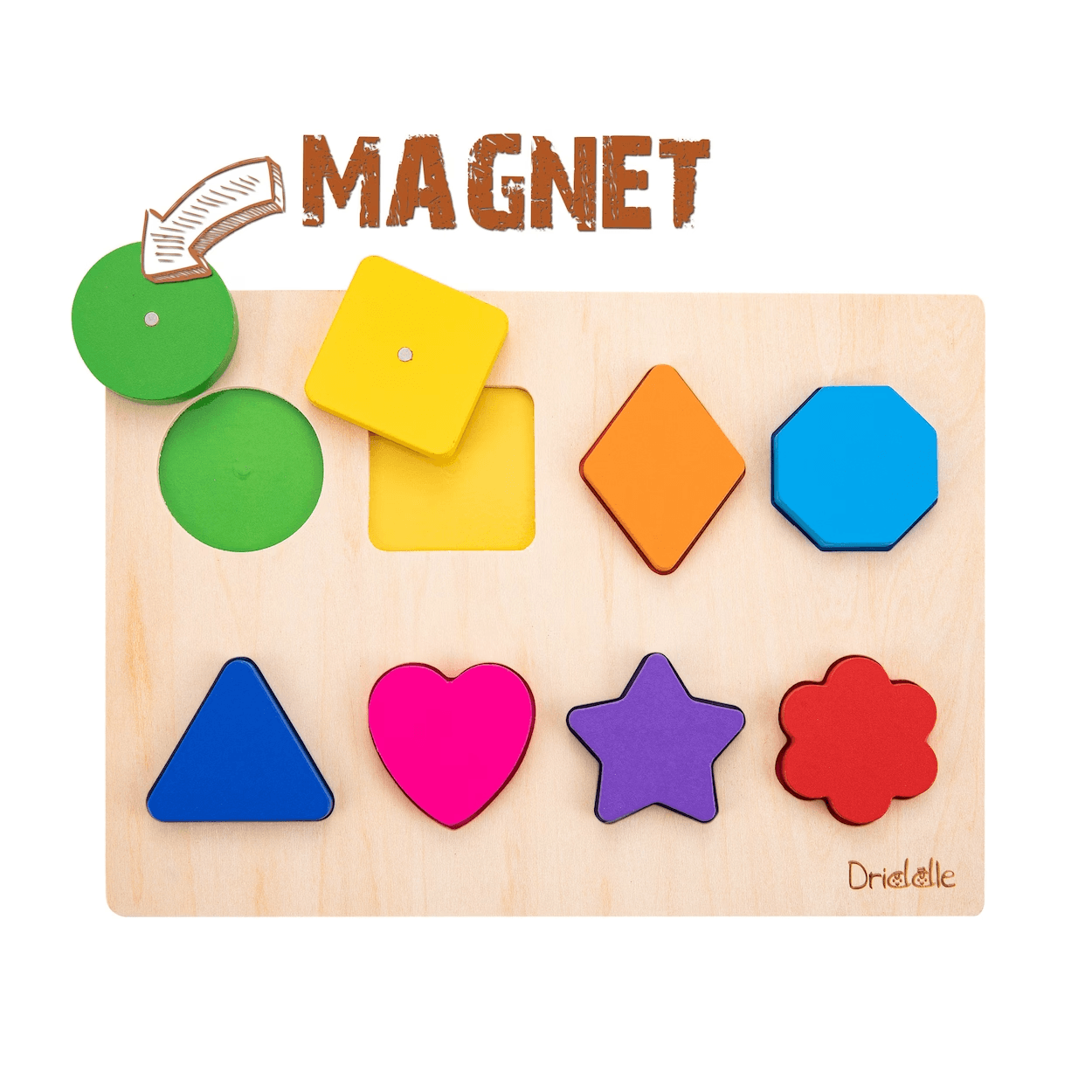 Montessori Driddle4Little Magnetic Wooden Color & Shape Puzzle