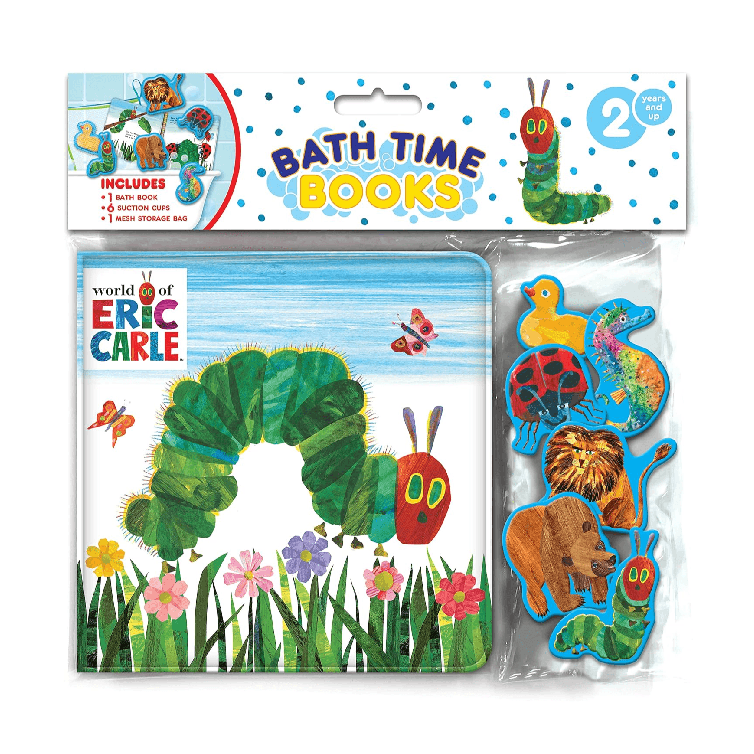 Montessori Phidal Publishing The World of Eric Carle Bath Time Books With Suction Cups and Mesh Bag
