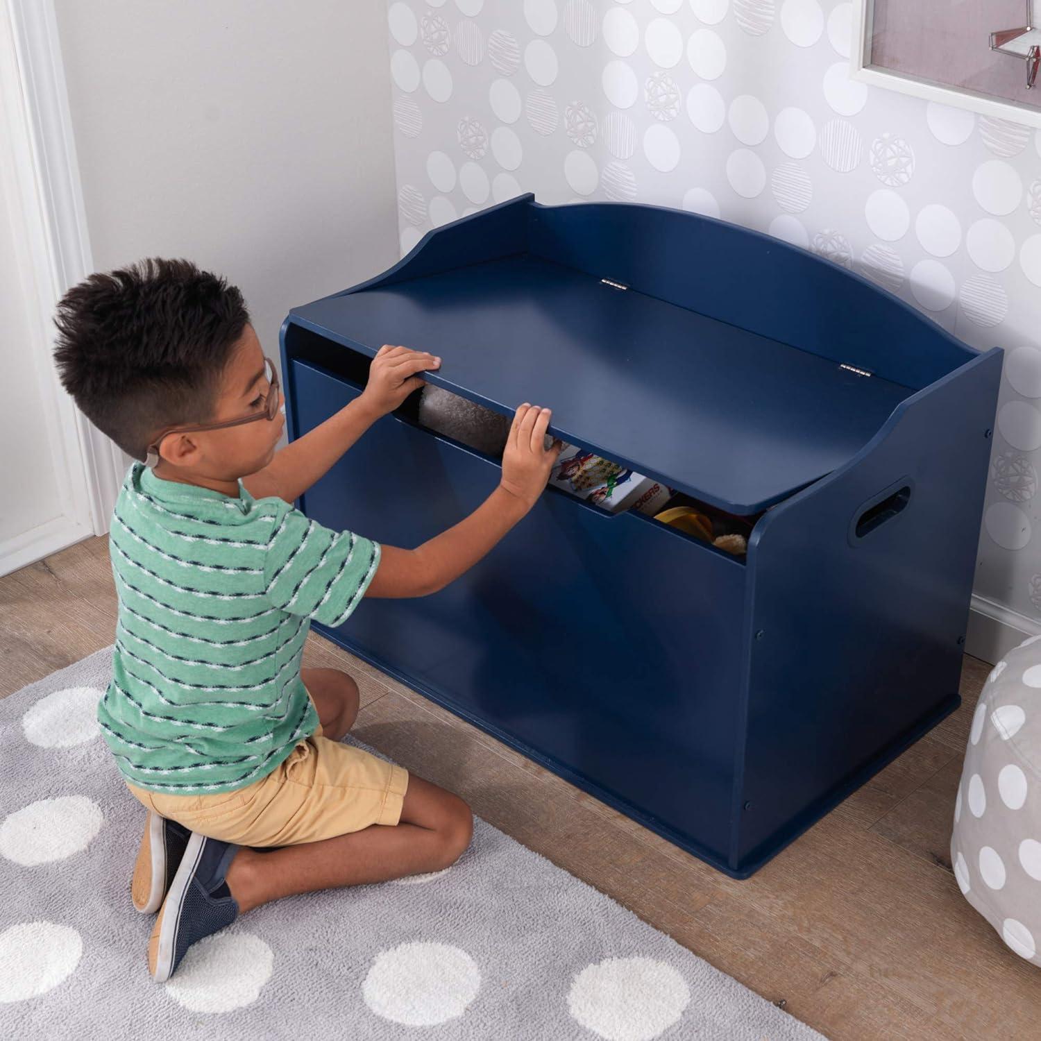 Montessori Kidkraft Toy Box Storage Bench Austin Blueberry