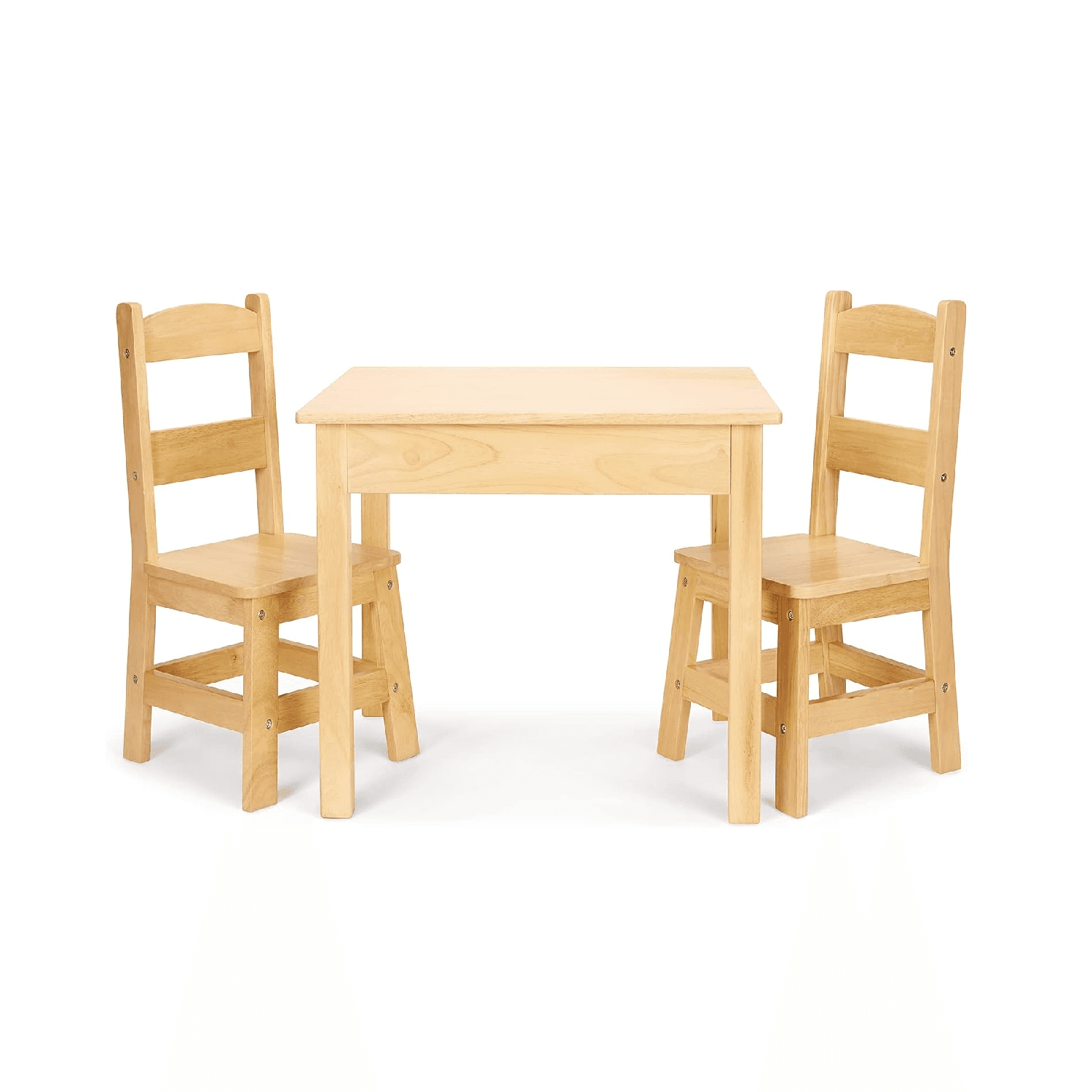 Montessori Melissa & Doug Solid Wood Table and 2 Chairs Set Blonde